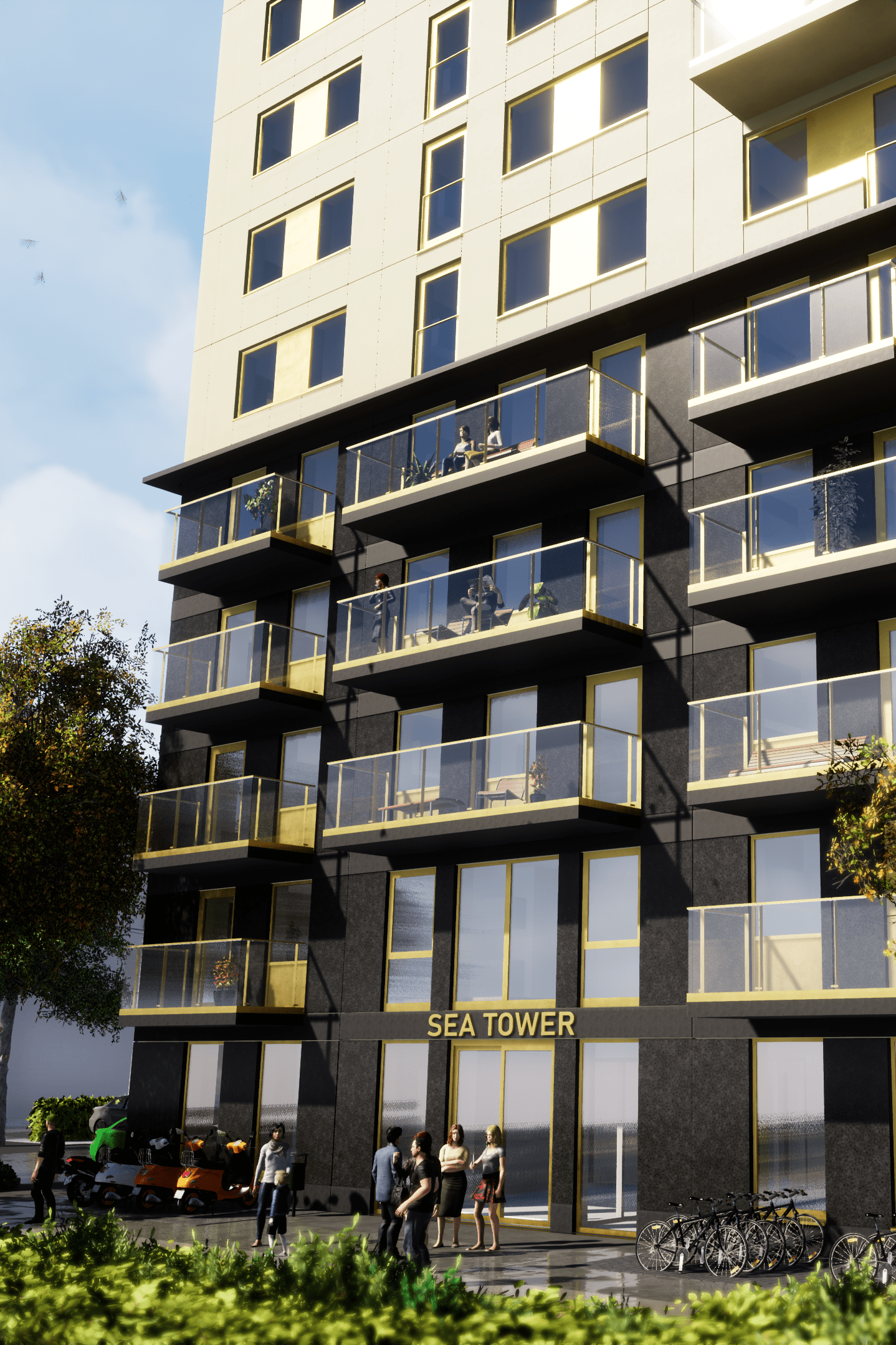 Sea tower gevel aanpassing met rand