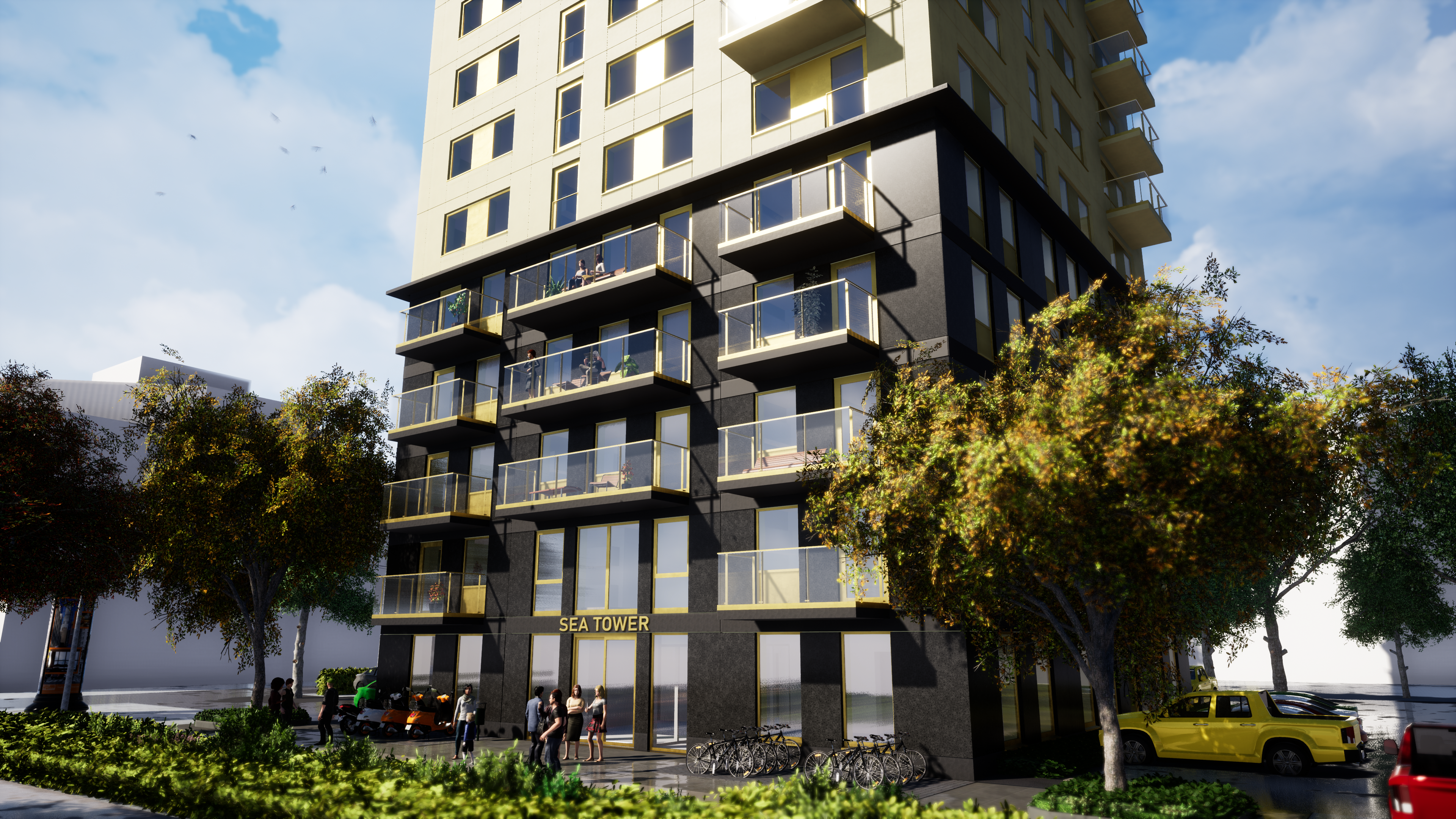 Sea tower gevel aanpassing met rand